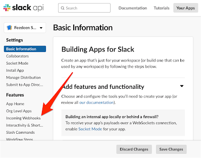 「Incoming Webhooks」をクリック